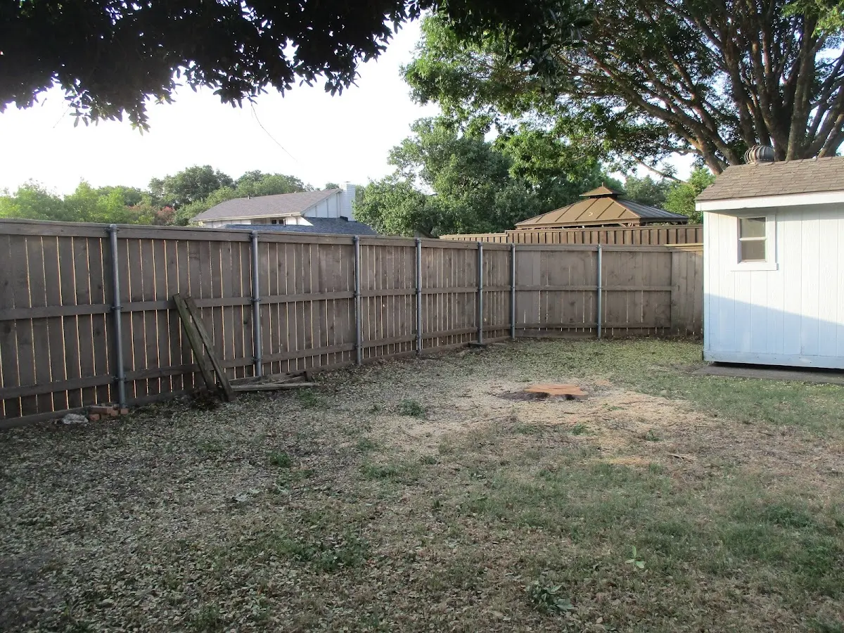Cleared yard after professional tree removal in Columbia Station